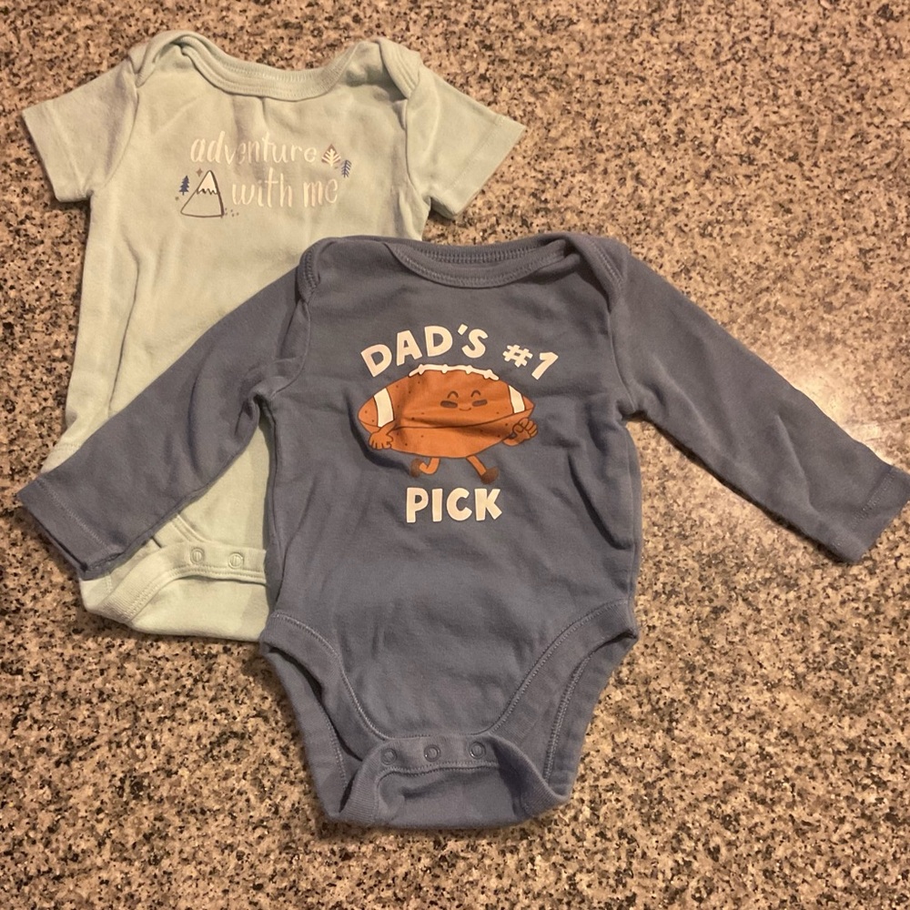 Cloud Island Blue and Light Blue Bodysuit Set